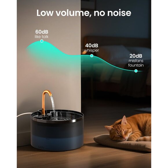 Black 2.1L Automatic Pet Water Fountain with Ultra-Quiet Pump Water Dispenser - Picture 6 of 6